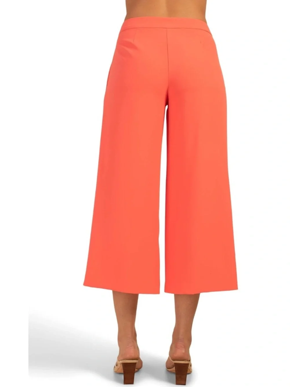 Trina Turk Esplande Wide Leg Cropped Crepe Pant Coral Size 12 NWT